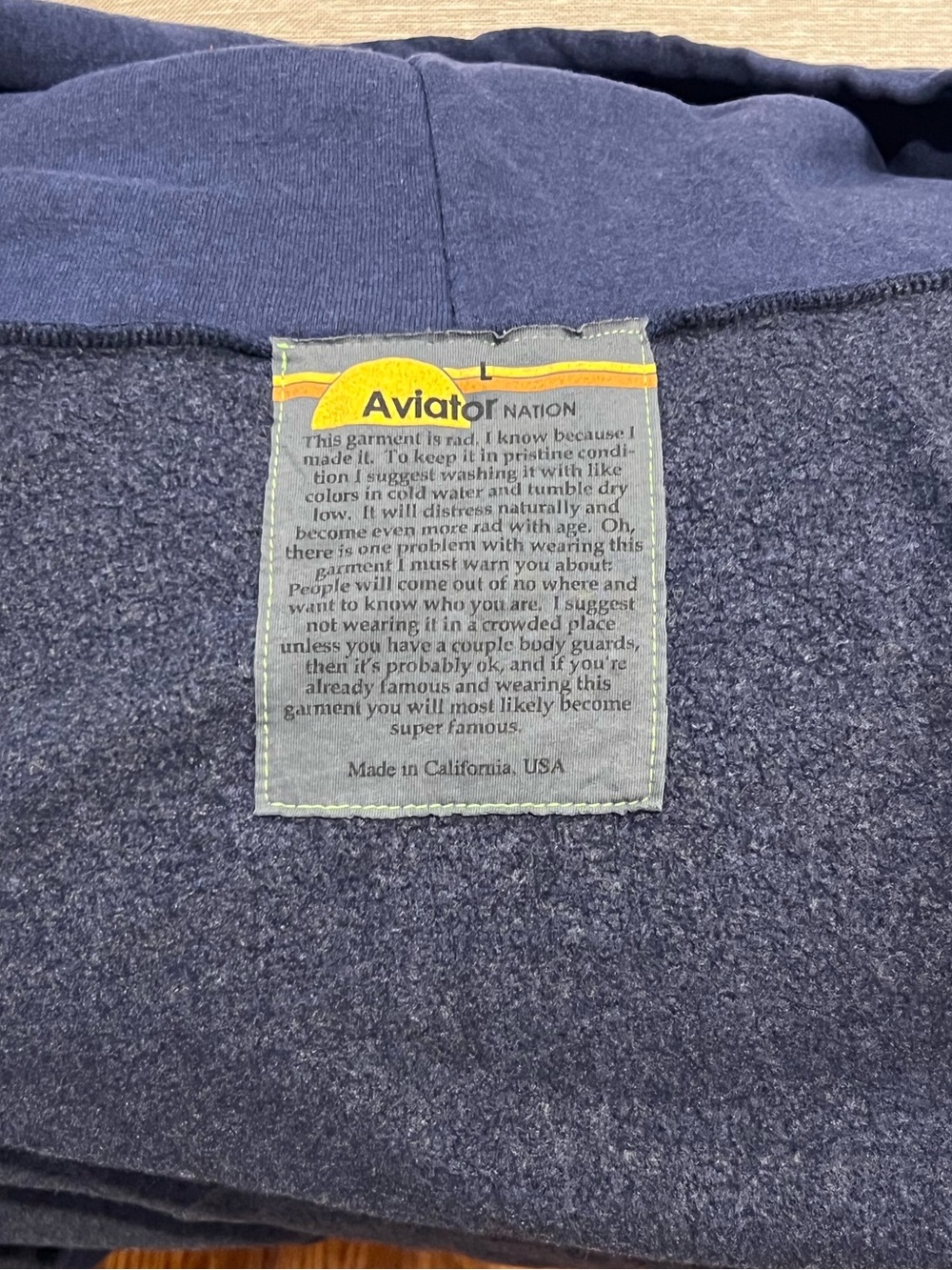 NWT Aviator Nation 5-Stripe Zip Hoodie - Picture 4 of 9